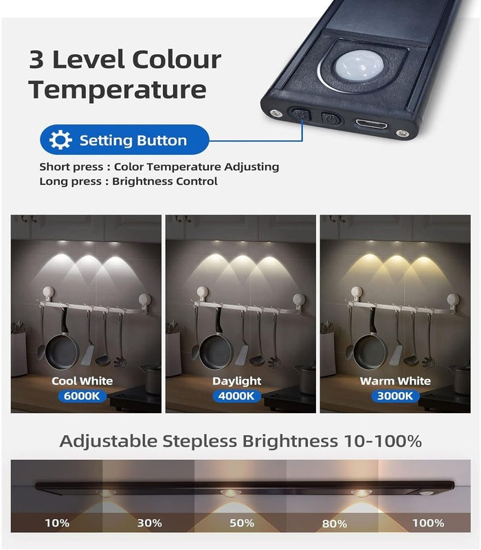 TANSICO 40CM Motion Sensor LED Cabinet Light - 3 modes