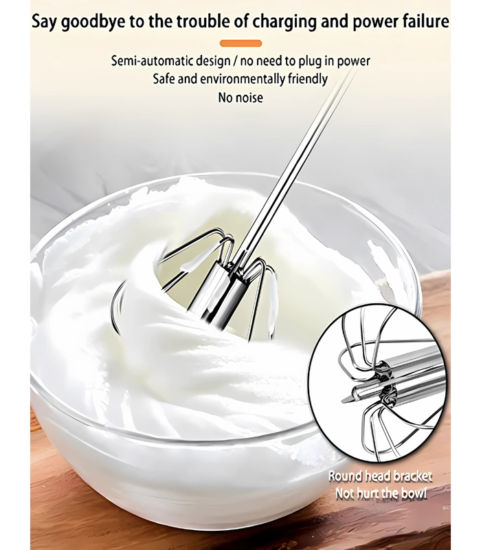 TANSICO SS Manual Blender – Stainless Steel Egg Whisk