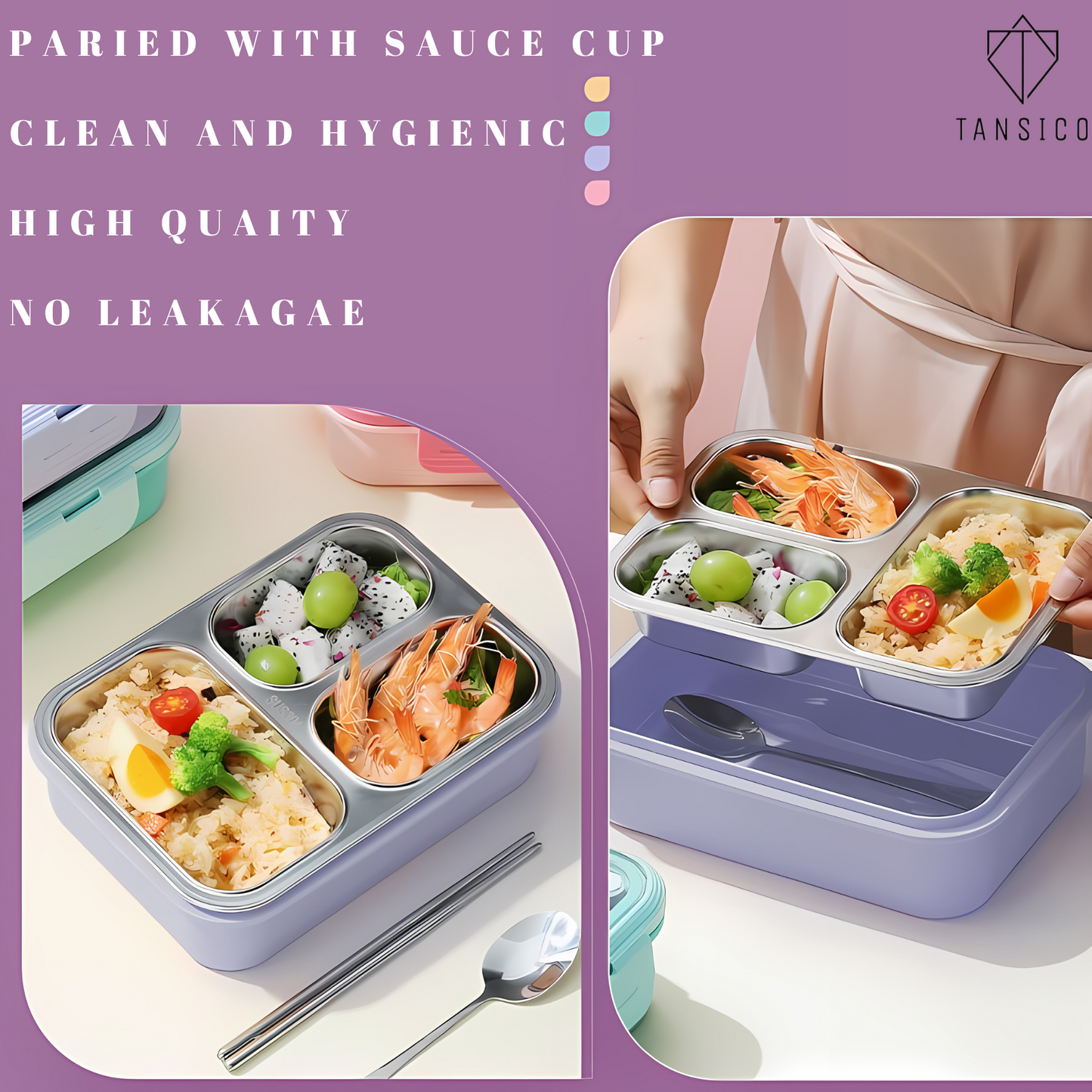 TANSICO 3 Compartment lunch box