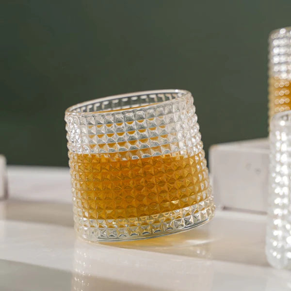 TANSICO Rotating Whiskey Glass Set – 150ml (Set of 6)