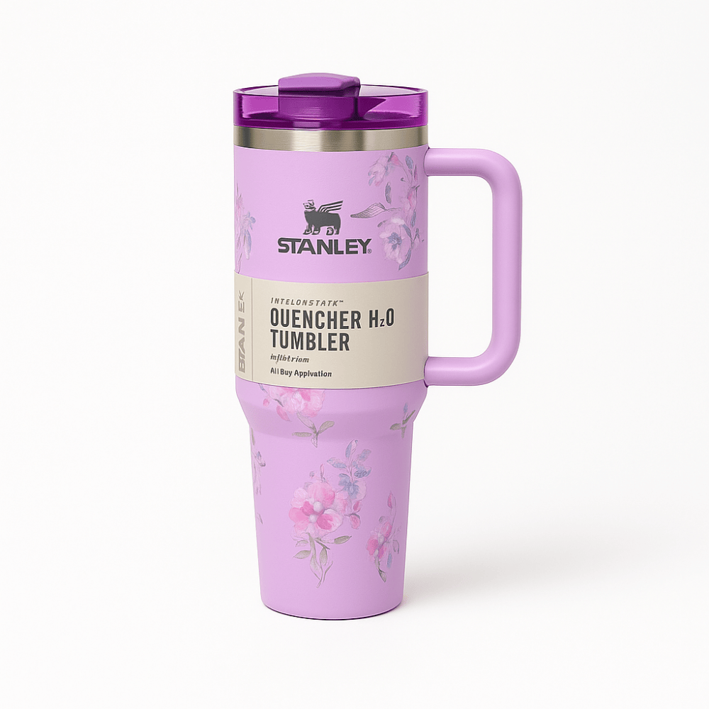 TANSICO 1.18L Floral Insulated Tumbler – Vintage Bloom Lavender
