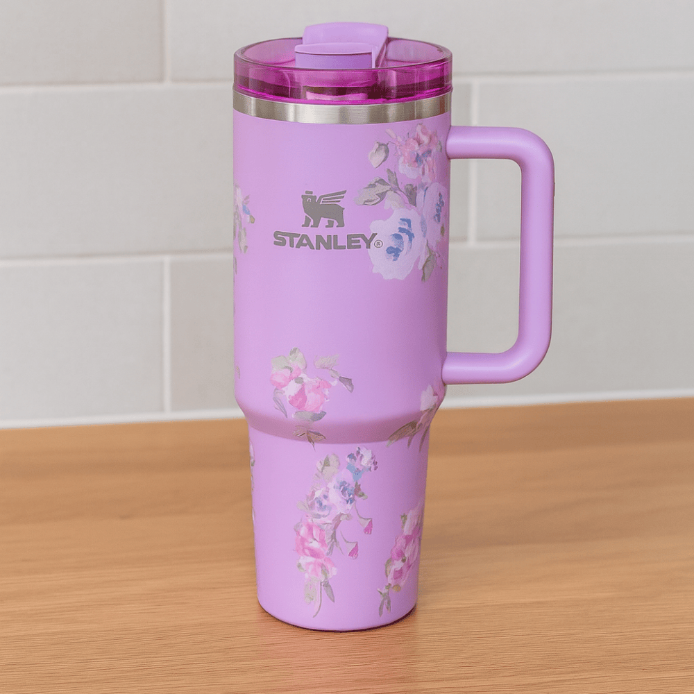 TANSICO 1.18L Floral Insulated Tumbler – Vintage Bloom Lavender