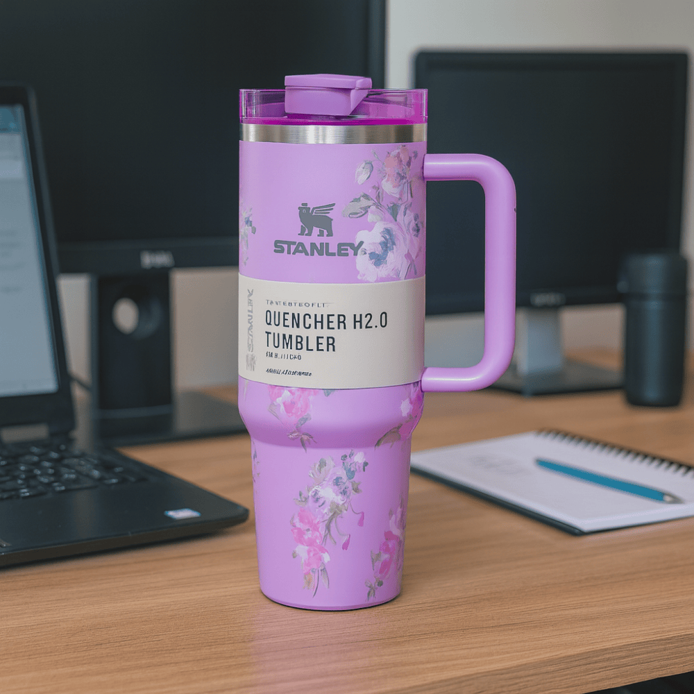 TANSICO 1.18L Floral Insulated Tumbler – Vintage Bloom Lavender