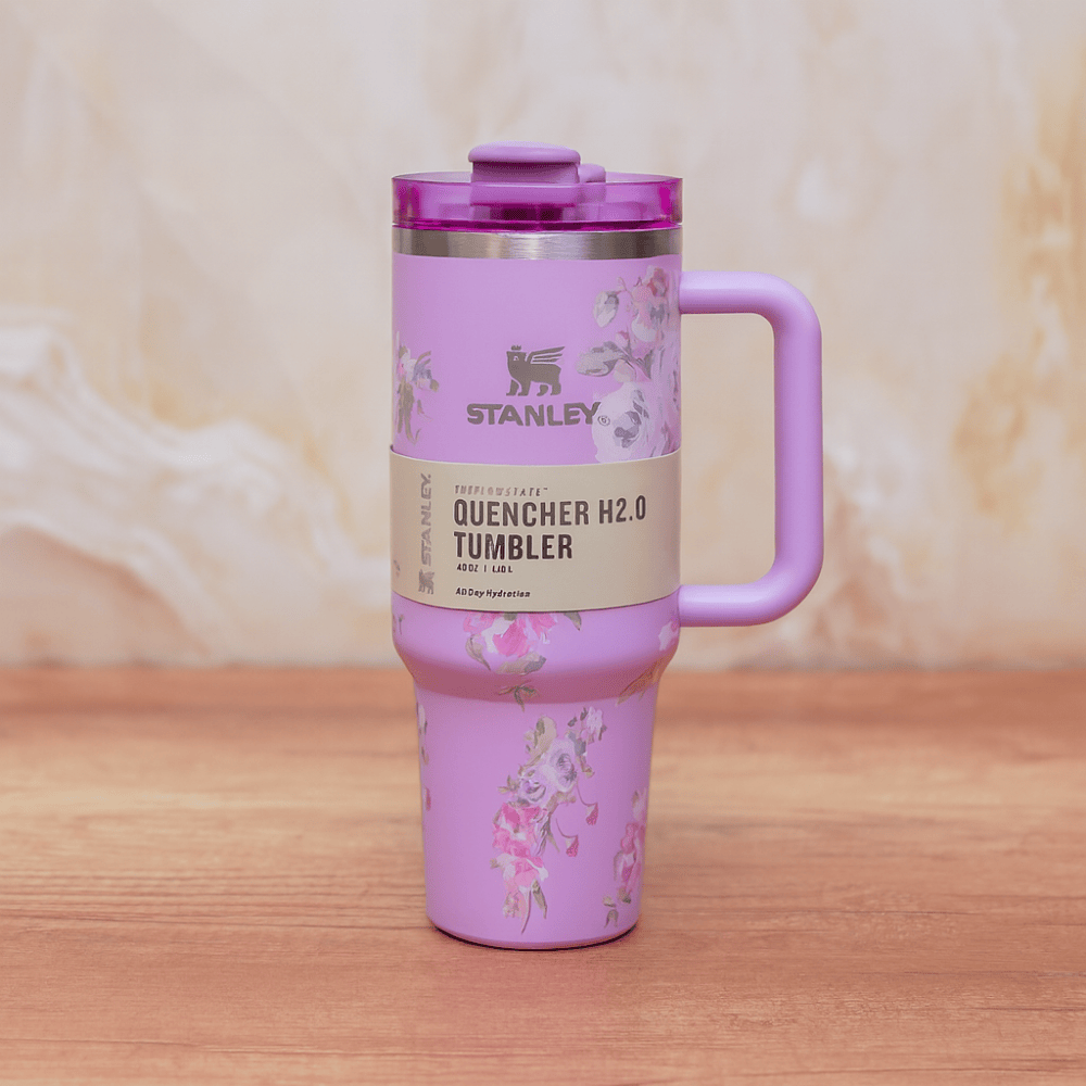 TANSICO 1.18L Floral Insulated Tumbler – Vintage Bloom Lavender