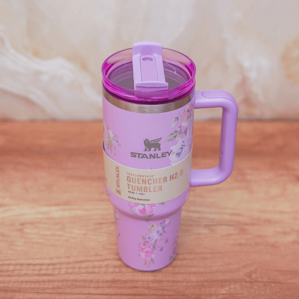 TANSICO 1.18L Floral Insulated Tumbler – Vintage Bloom Lavender