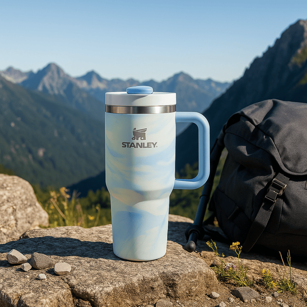 TANSICO 1.18L Stainless Steel Tumbler - Marble Blue