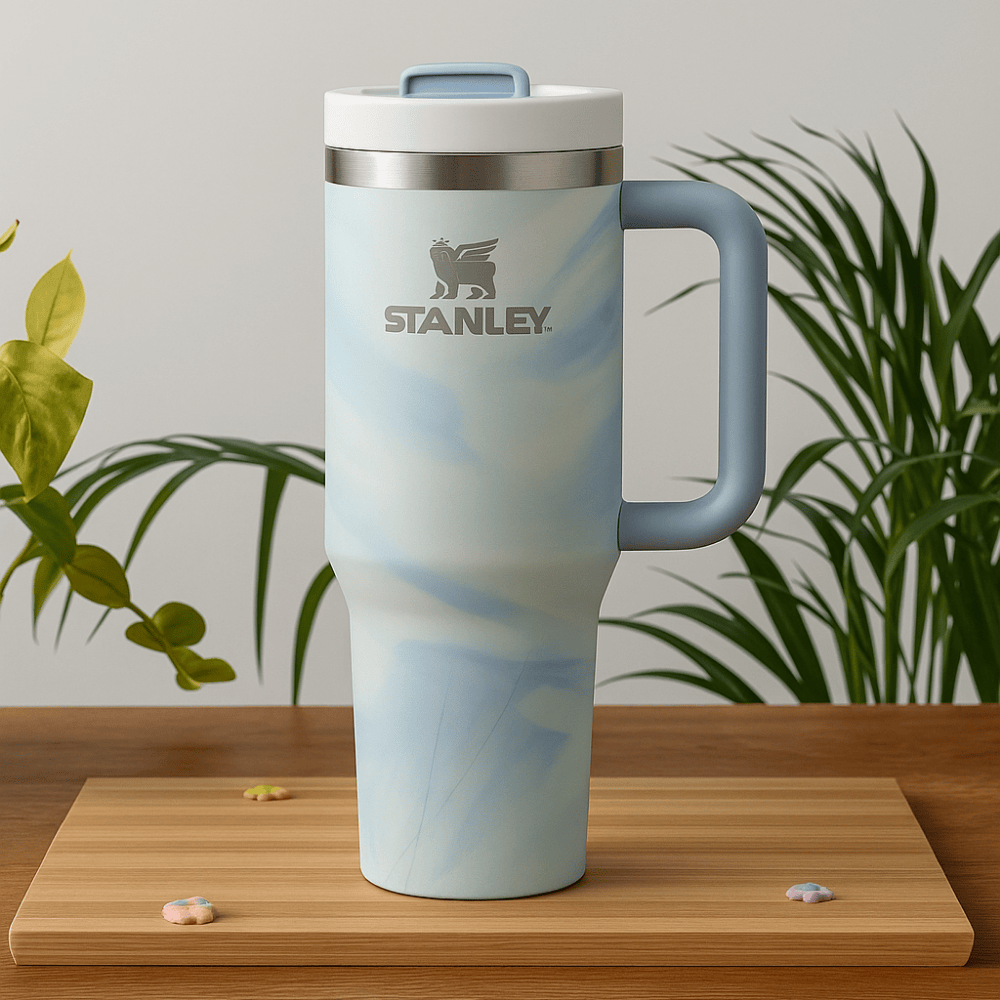 TANSICO 1.18L Stainless Steel Tumbler - Marble Blue