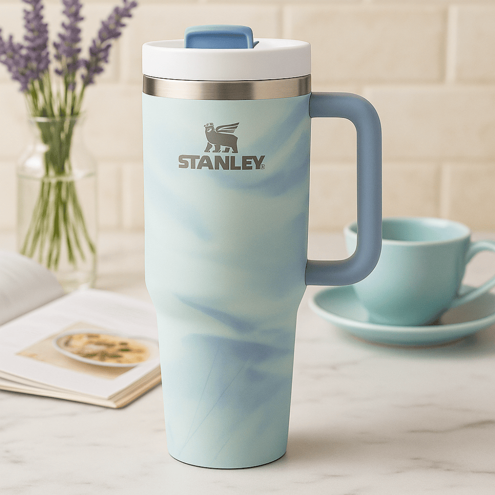 TANSICO 1.18L Stainless Steel Tumbler - Marble Blue
