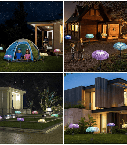 TANSICO Solar Jellyfish Fiber Optic Garden Lights - 2 PCS