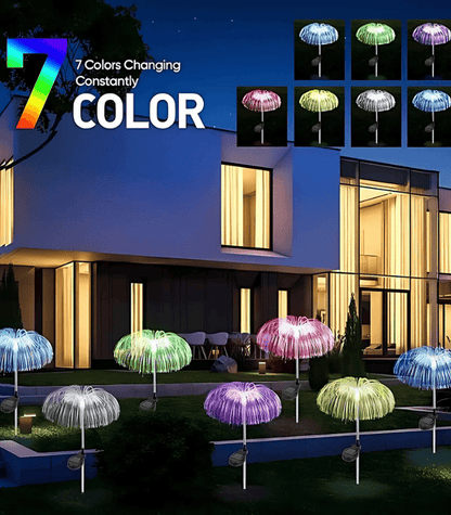 TANSICO Solar Jellyfish Fiber Optic Garden Lights - 2 PCS