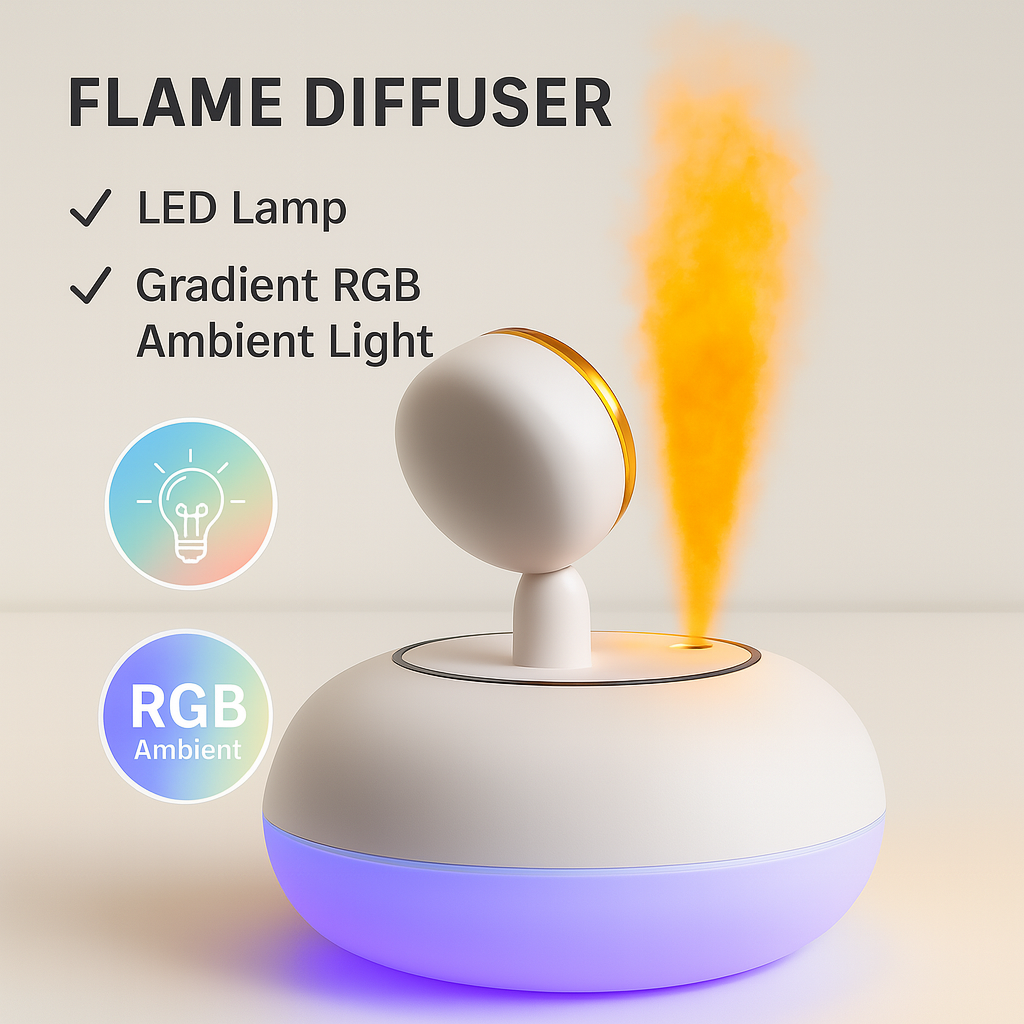 TANSICO Flame Mist Humidifier with LED Lamp
