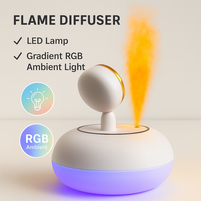 TANSICO Flame Mist Humidifier with LED Lamp