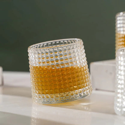 TANSICO Rotating Whiskey Glass Set – 150ml (Set of 6)