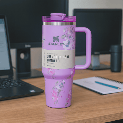 TANSICO 1.18L Floral Insulated Tumbler – Vintage Bloom Lavender