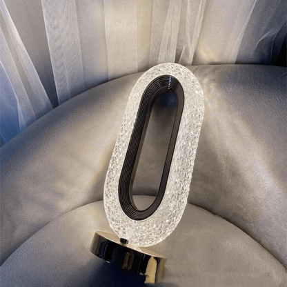 TANSICO Crystal Oval LED Table Lamp — Touch-Sensor, 3 Color Modes, USB-C Rechargeable