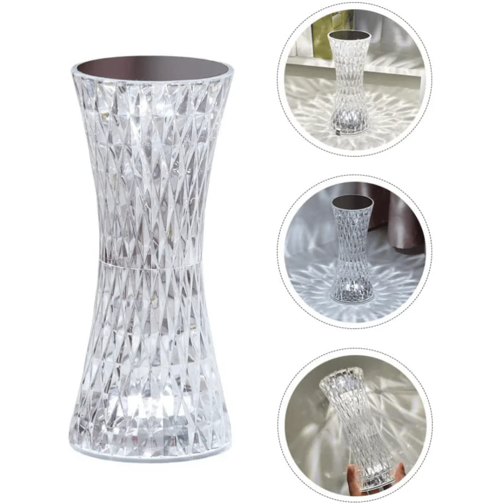 TANSICO Crystal Diamond LED Vase Lamp – 19 cm