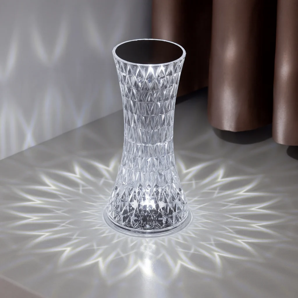 TANSICO Crystal Diamond LED Vase Lamp – 19 cm