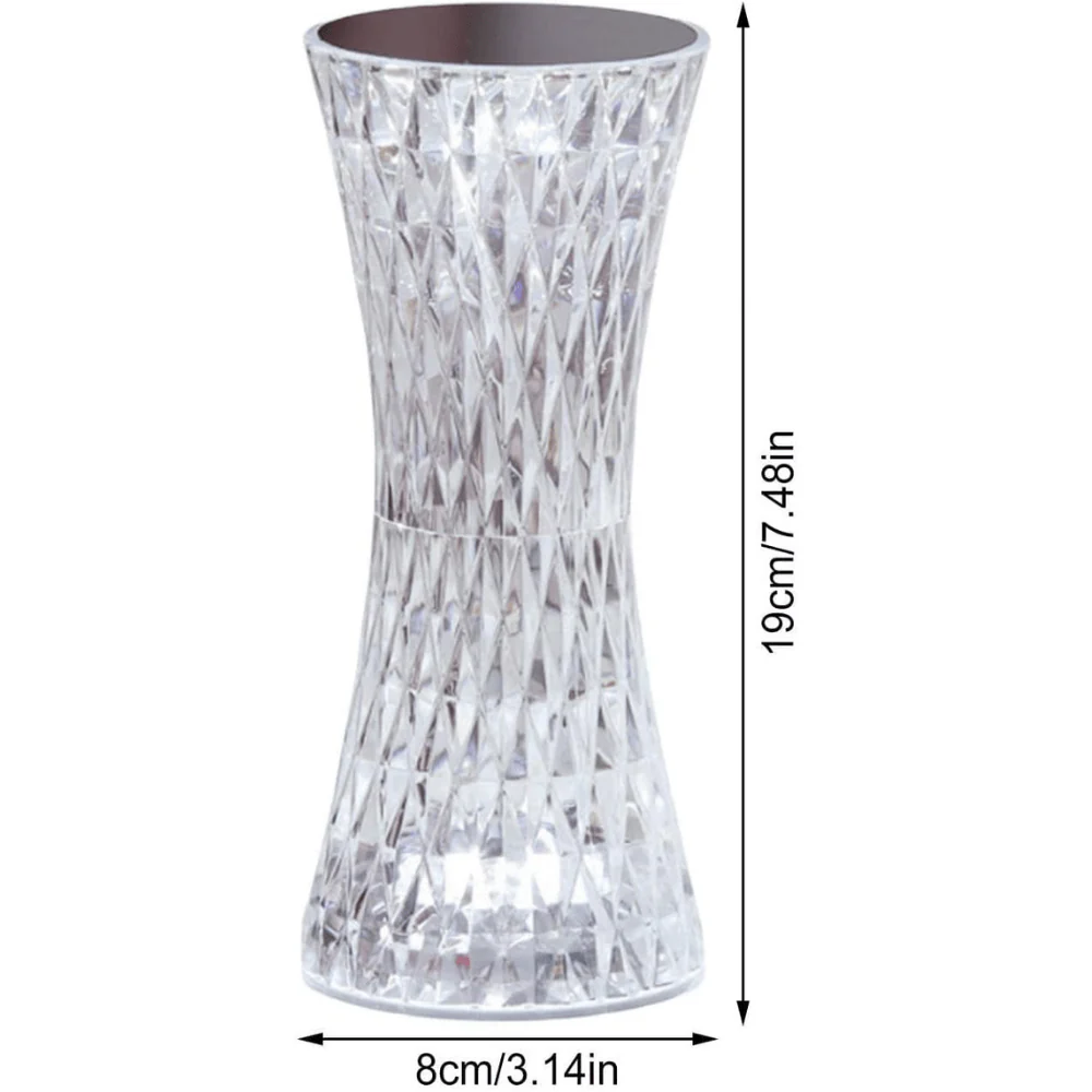 TANSICO Crystal Diamond LED Vase Lamp – 19 cm
